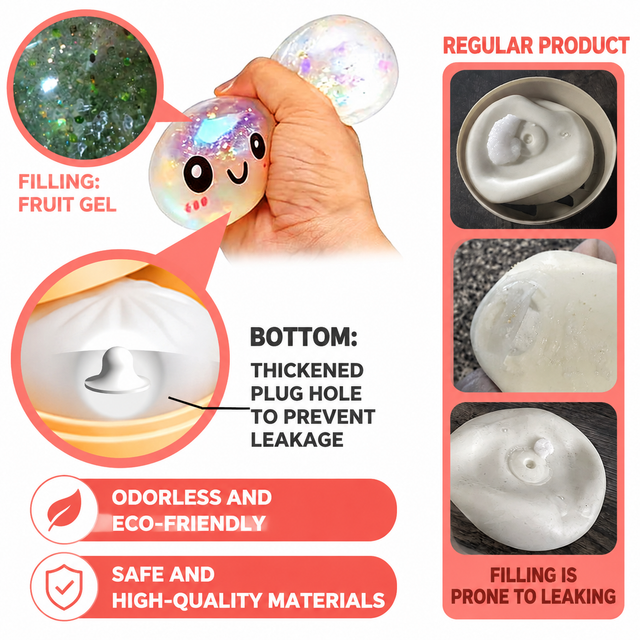 Realistic Steamed Bun Squishy Stress Relief Toy with Steamer Basket - Purple Glitter TPR Slow Rebound Squeeze Fidget for Adults