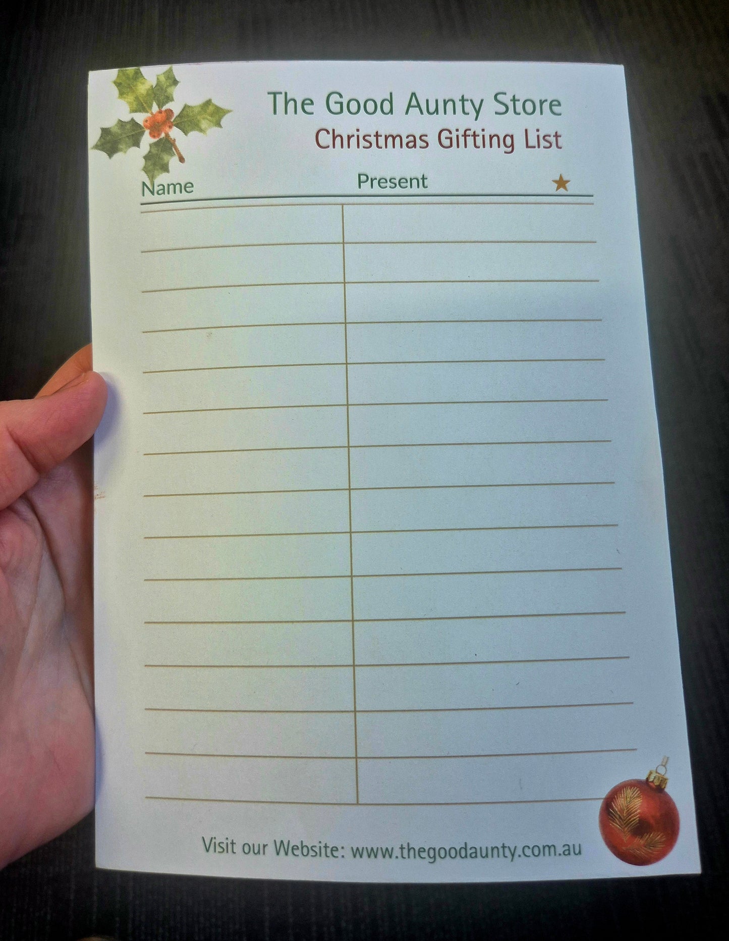 The Good Aunty Christmas List Note Pads