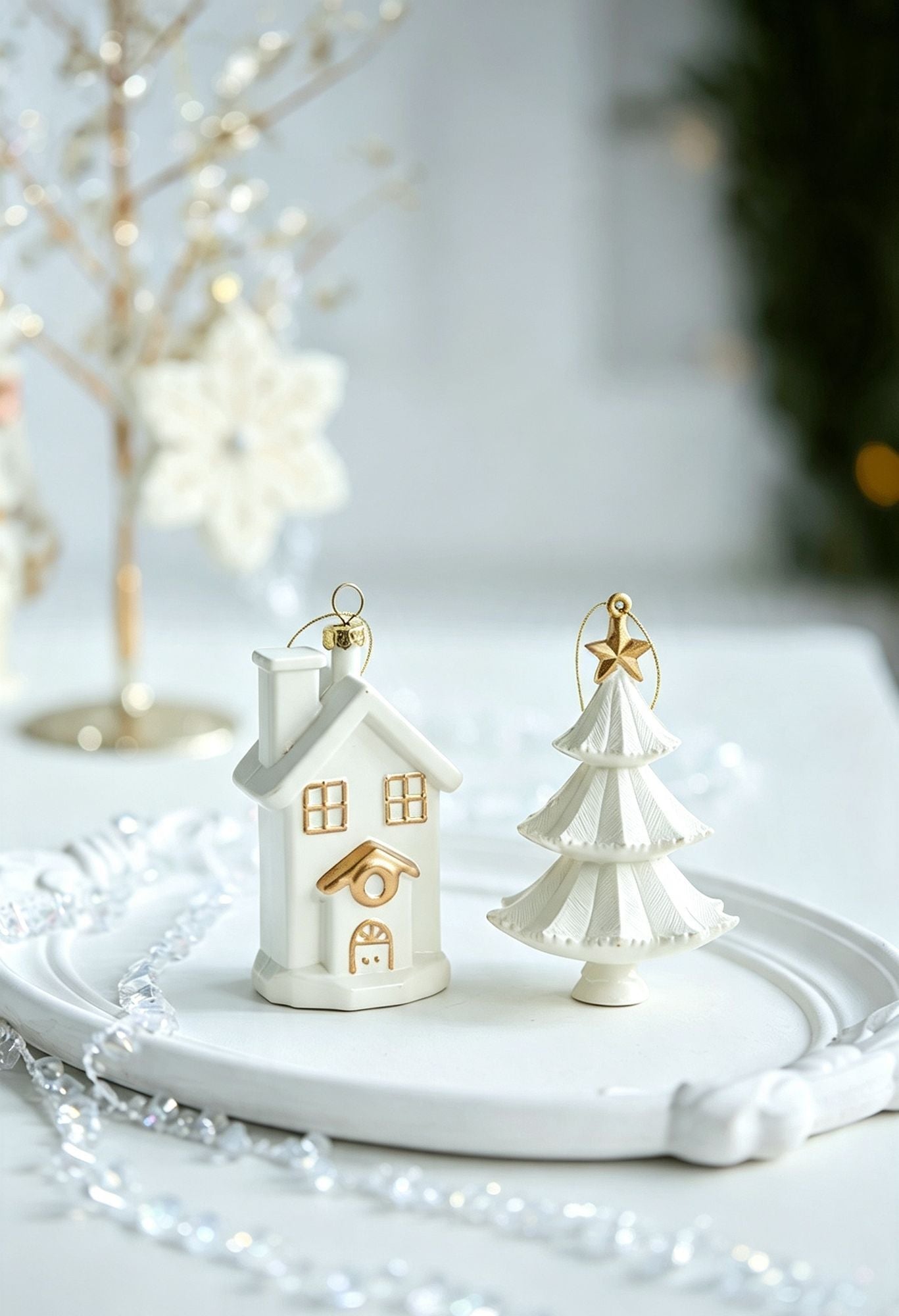 Christmas & Halloween Decorative Hanging Pendant, Creative Festive Scene Ornament, Christmas Tree Shaped Hanging Ornament