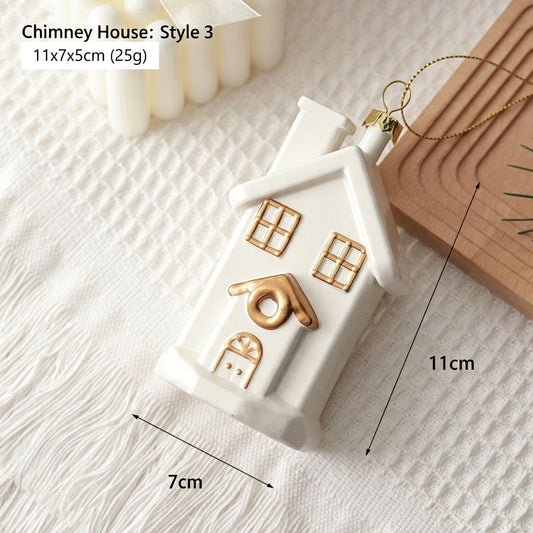 Festive Hanging Decor for Christmas and Halloween, Chimney House Shaped Ornament, Party Scene Layout Accessory