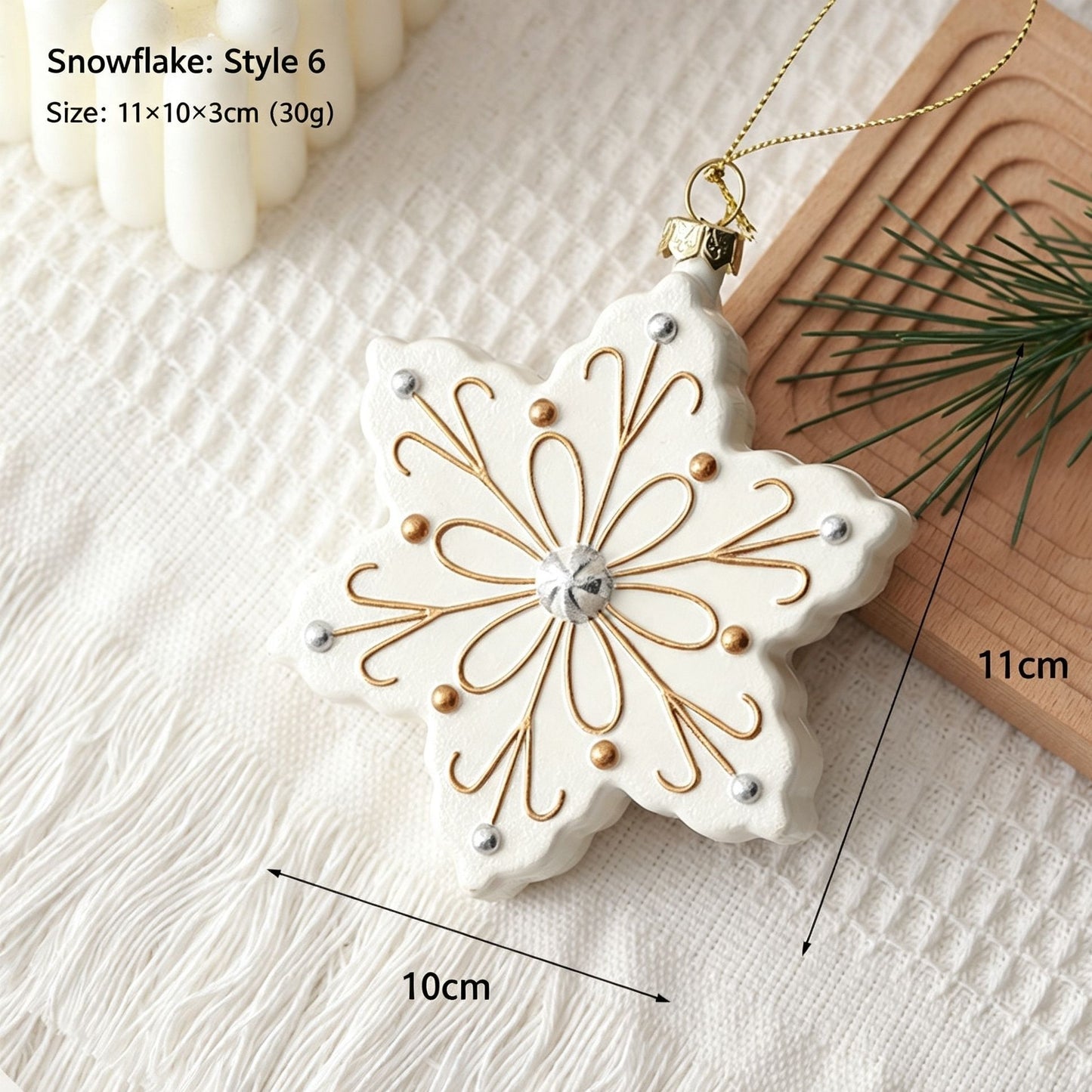 Snowflake Hanging Ornament, Holiday Decor Pendant Suitable for Christmas and Halloween Themed Layout