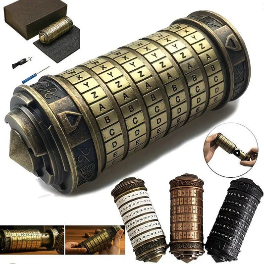 Vintage Mini Combination Lock, Educational Toy, Boxed Puzzle Game, Creative Puzzle Gift Set, Brain Teaser, Fun Creative Romantic(bronze colour)