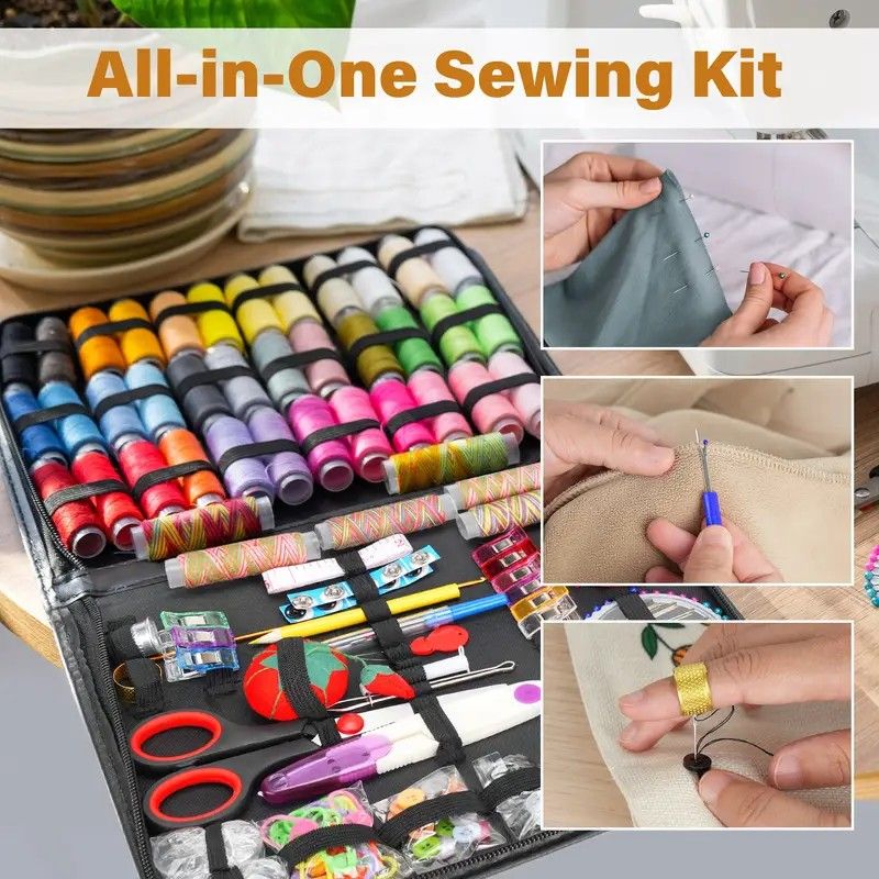 229-Piece Chili Edition Sewing Kit: 41 Color Threads + Full Accessories + Portable Case – Perfect for Home Mending, Crafts, and Gifting