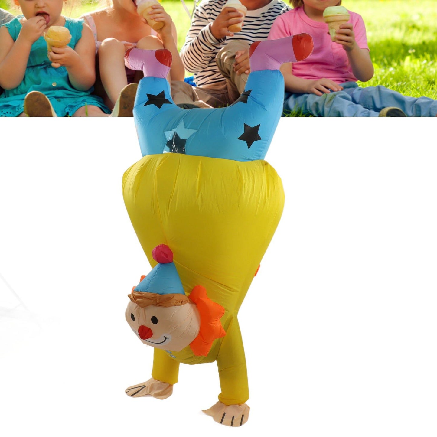 Adult Inflatable Handstand Clown Costume Halloween Upside Down Clown Inflatable Costume