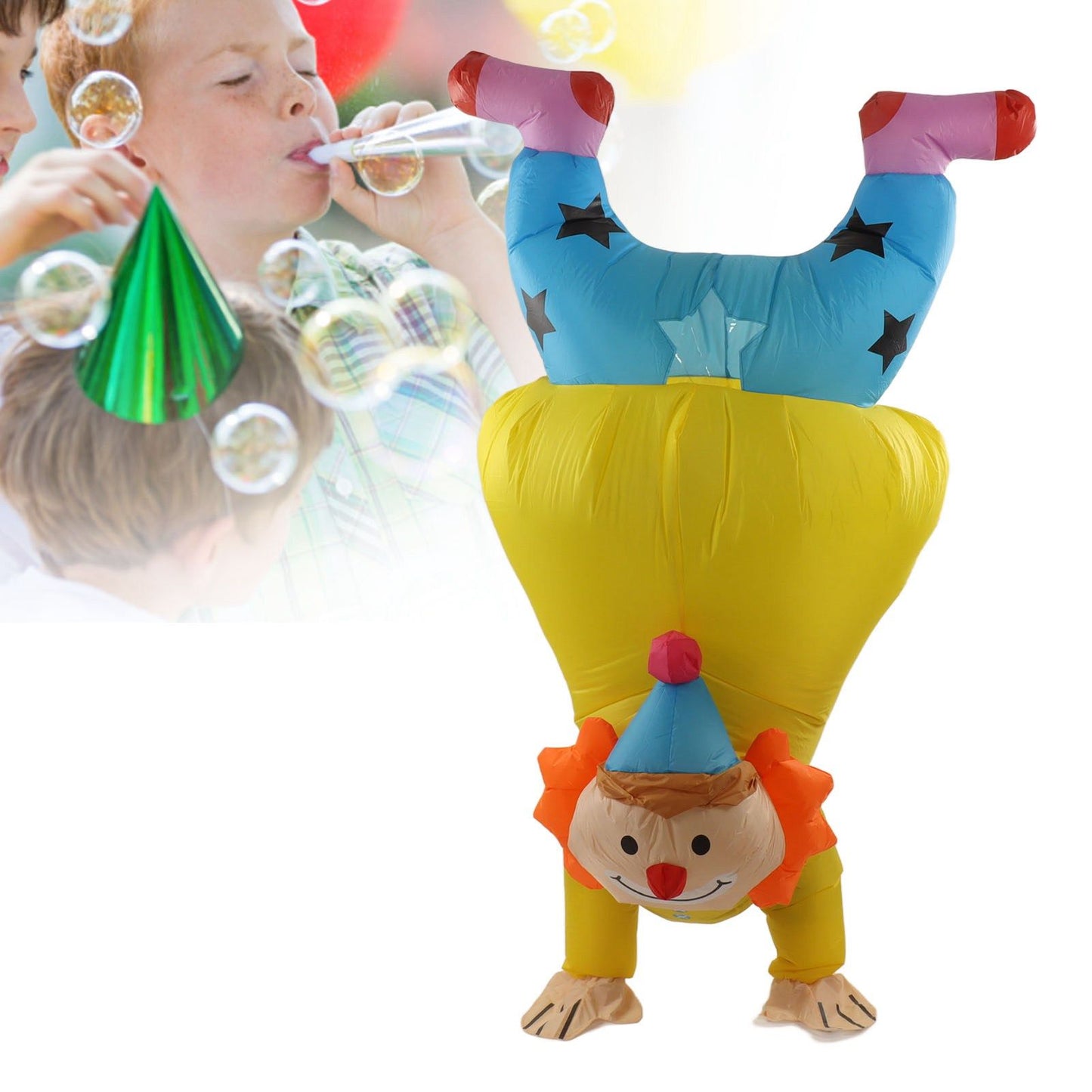Adult Inflatable Handstand Clown Costume Halloween Upside Down Clown Inflatable Costume