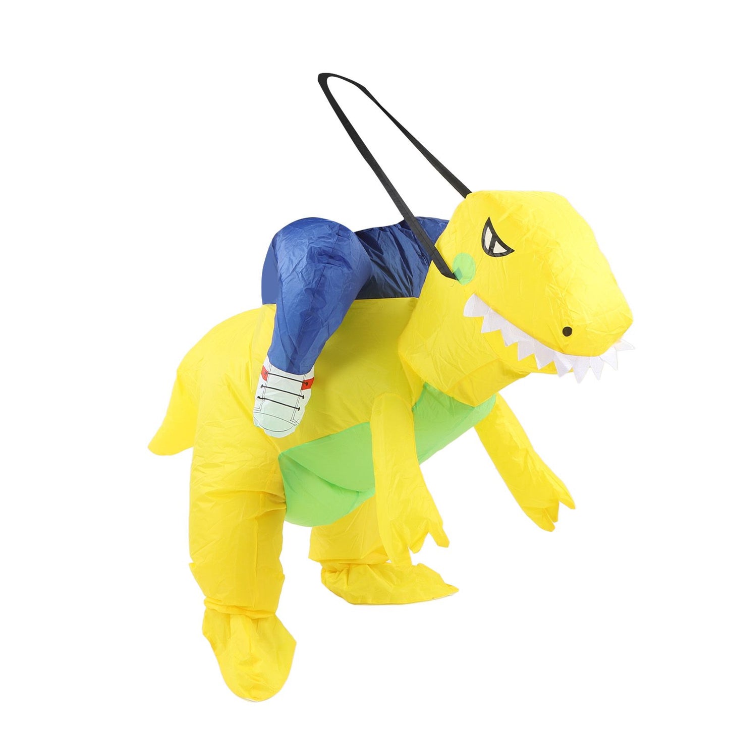 Yellow Dinosaur Inflatable Costume Half Body Model Weird Dinosaur Shape Inflatable Costume Middle Child 120‑140cm