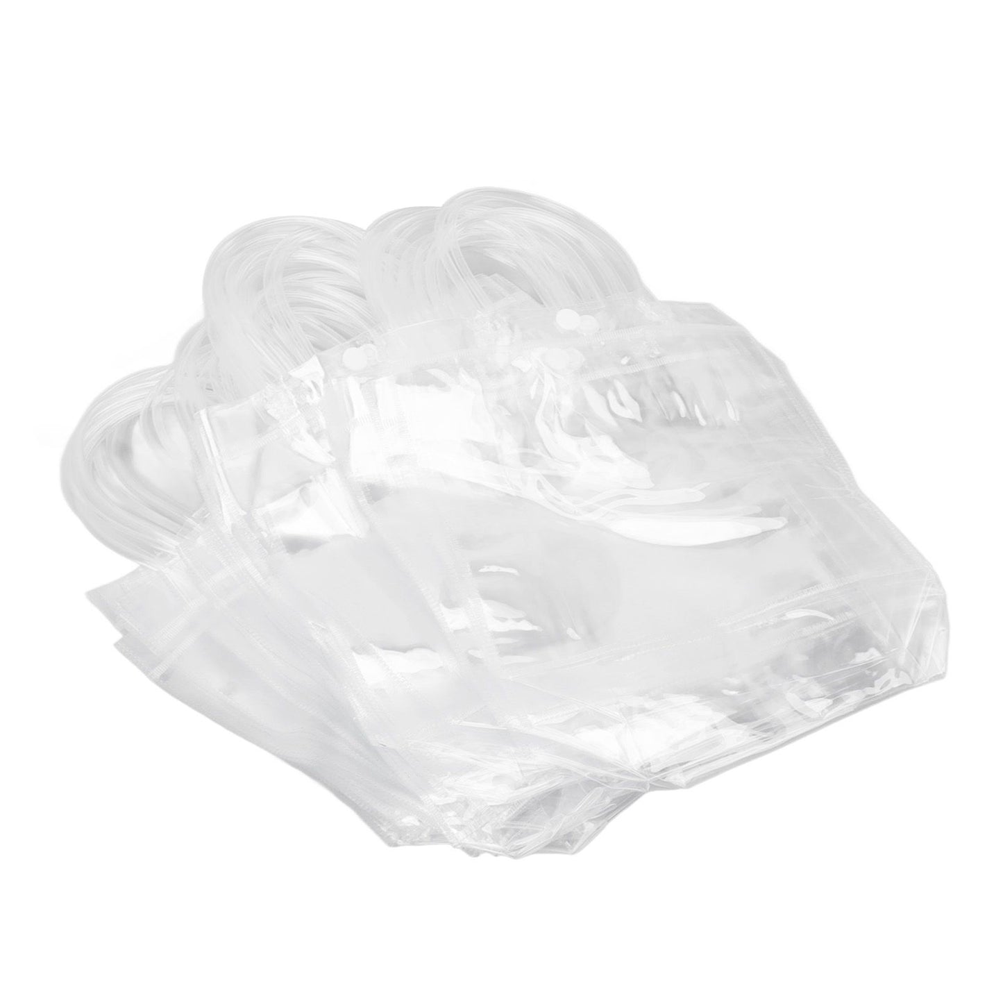 30Pcs Clear PVC Plastic Gift Bags with Handles Reusable Plastic Gift Wrap Tote Bags for Shopping Retail Goodies Business Boutique Wedding Birthday Party 20x20x8cm