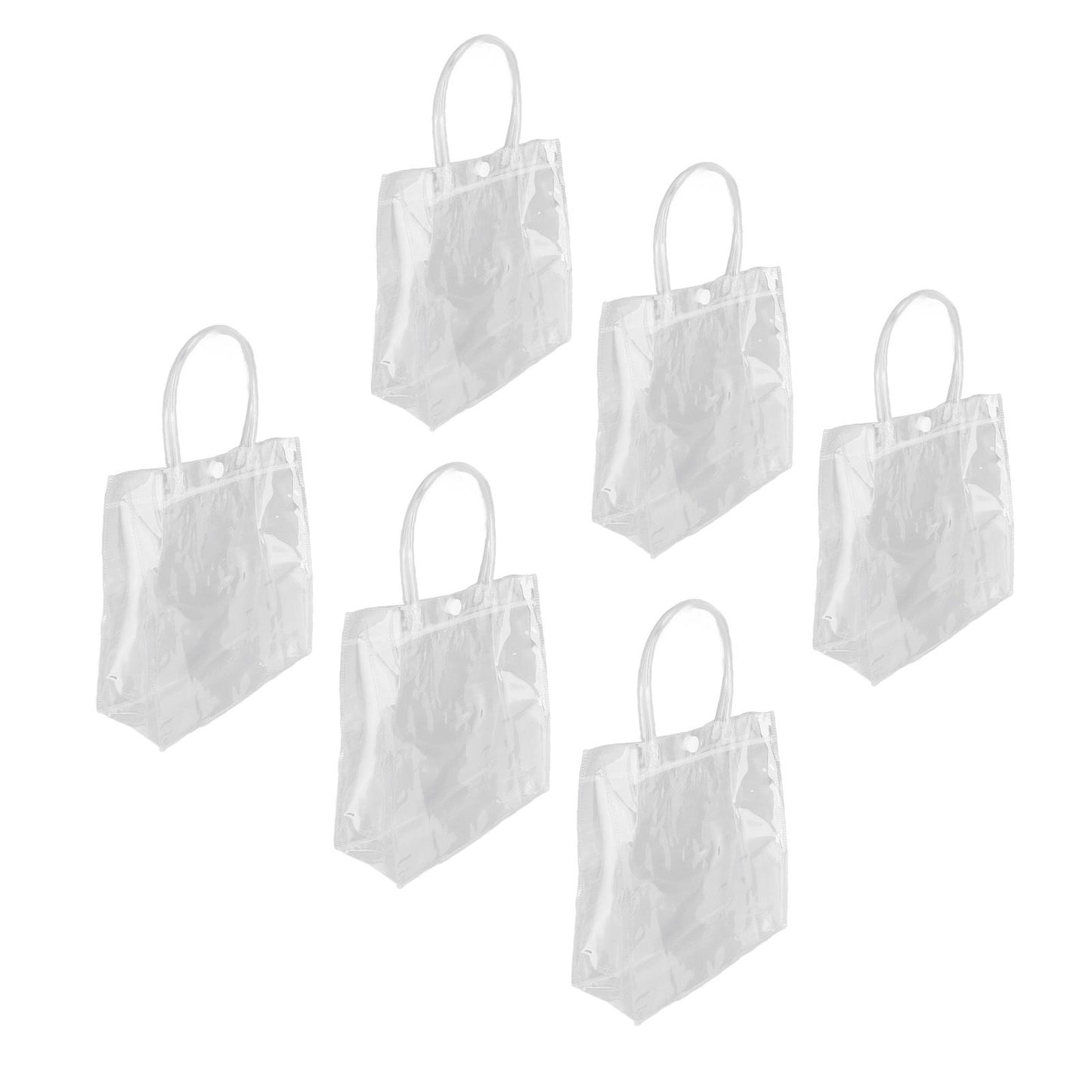 30Pcs Clear PVC Plastic Gift Bags with Handles Reusable Plastic Gift Wrap Tote Bags for Shopping Retail Goodies Business Boutique Wedding Birthday Party 20x20x8cm