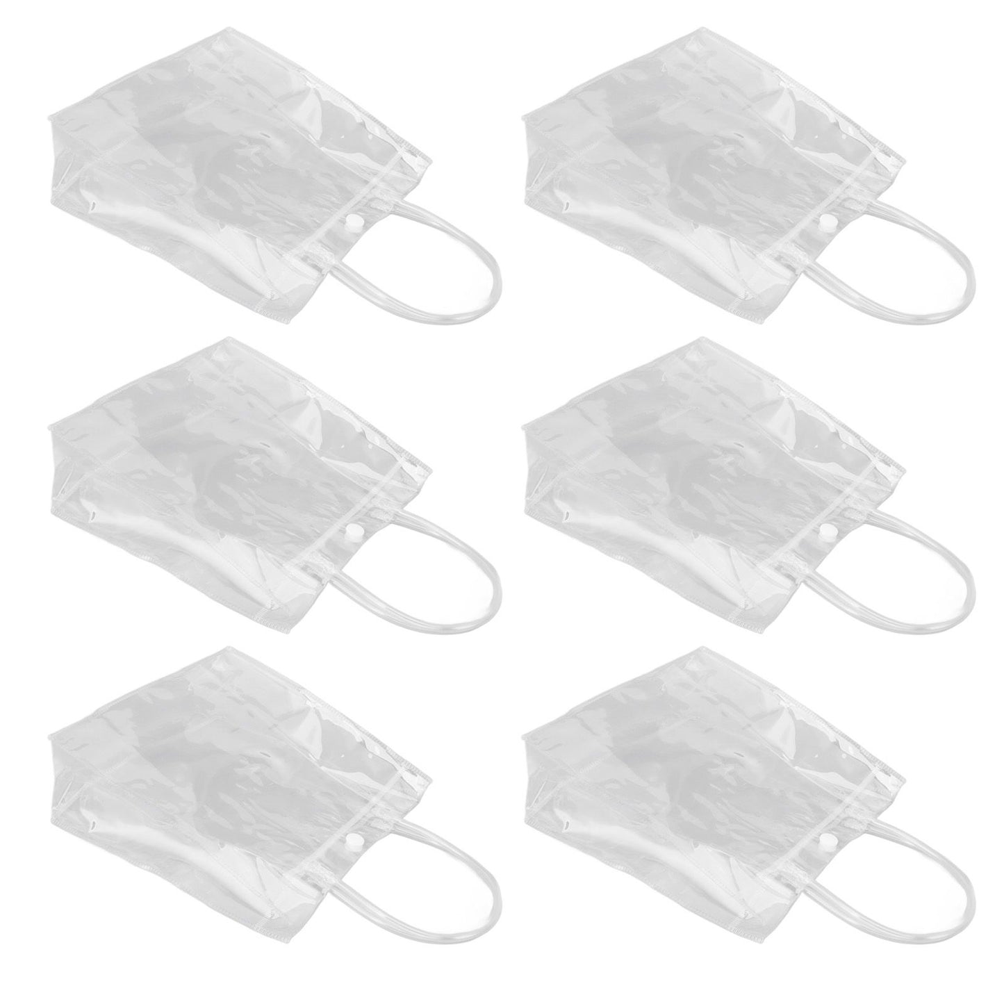 30Pcs Clear PVC Plastic Gift Bags with Handles Reusable Plastic Gift Wrap Tote Bags for Shopping Retail Goodies Business Boutique Wedding Birthday Party 20x20x8cm