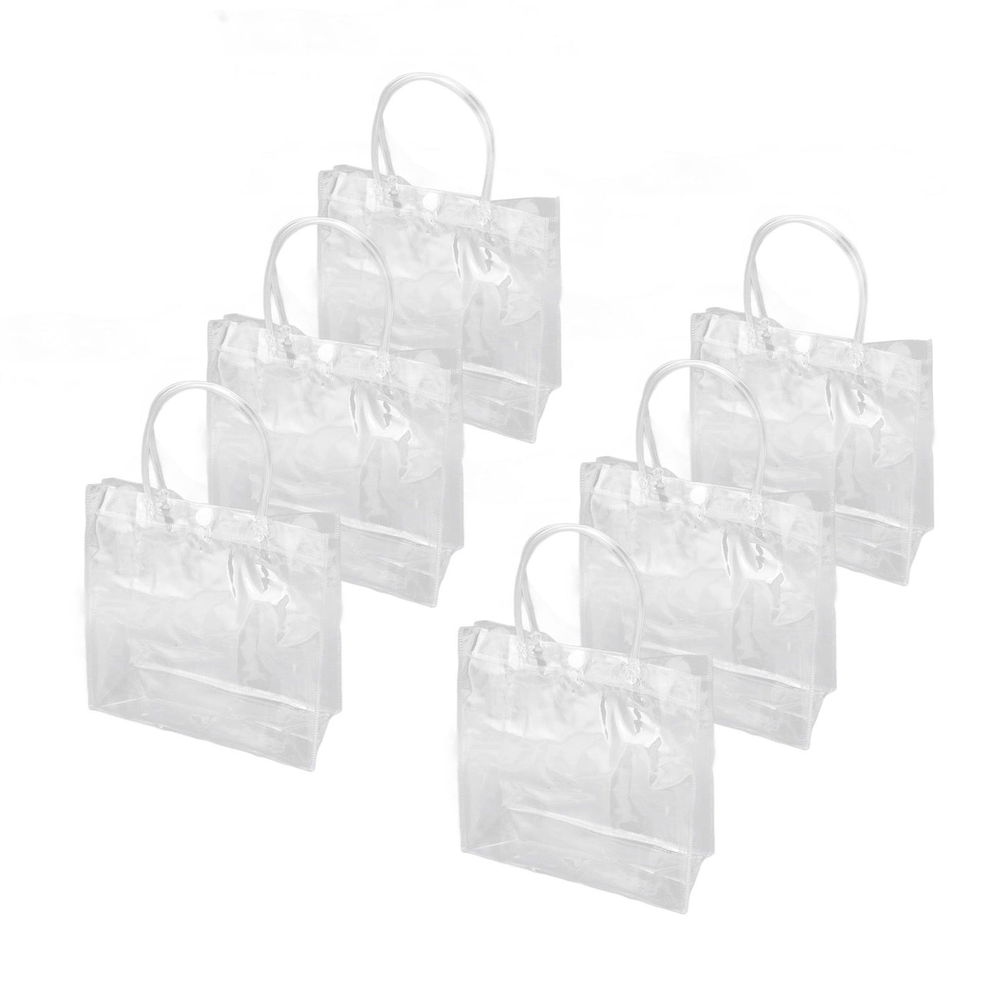 30Pcs Clear PVC Plastic Gift Bags with Handles Reusable Plastic Gift Wrap Tote Bags for Shopping Retail Goodies Business Boutique Wedding Birthday Party 20x20x8cm