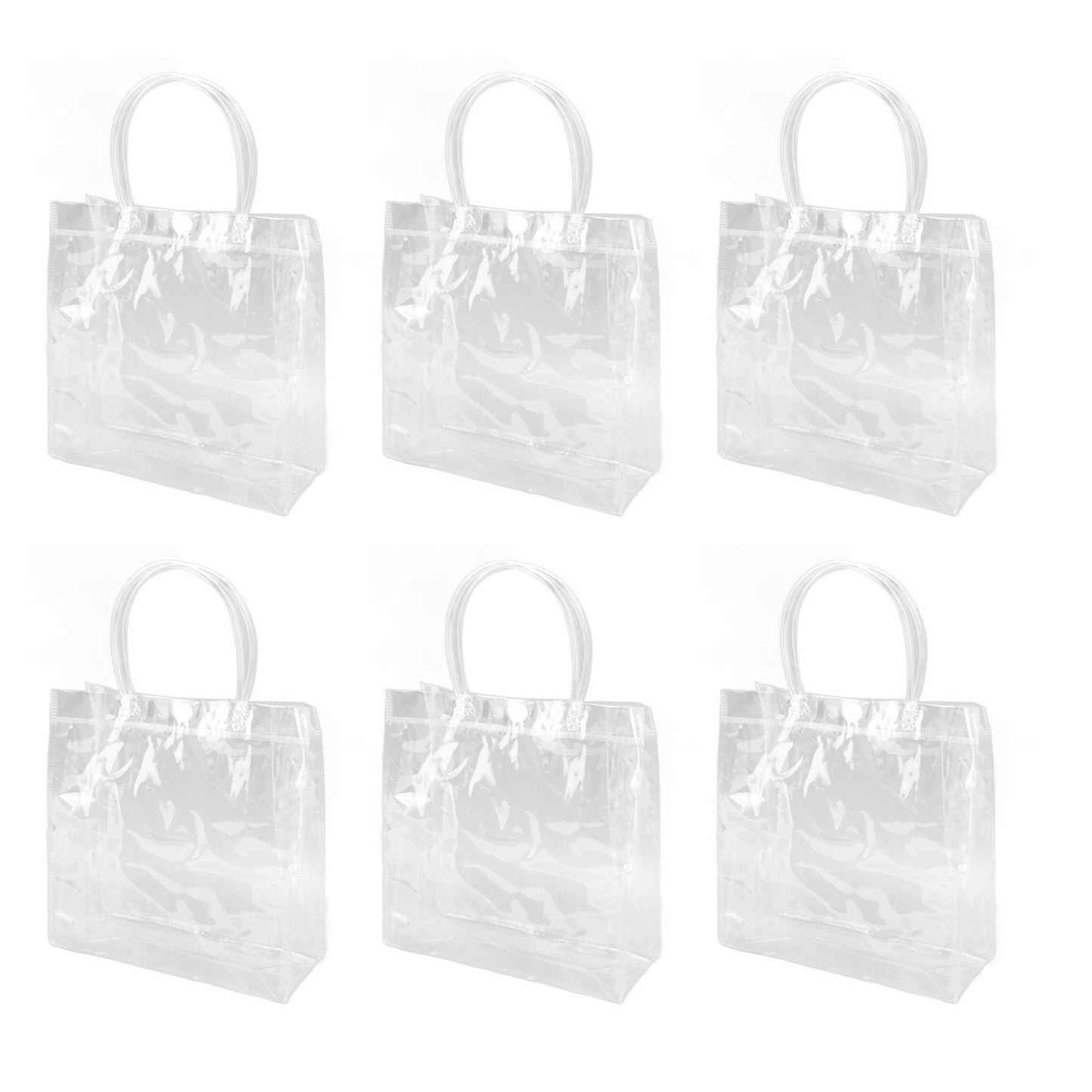 30Pcs Clear PVC Plastic Gift Bags with Handles Reusable Plastic Gift Wrap Tote Bags for Shopping Retail Goodies Business Boutique Wedding Birthday Party 20x20x8cm