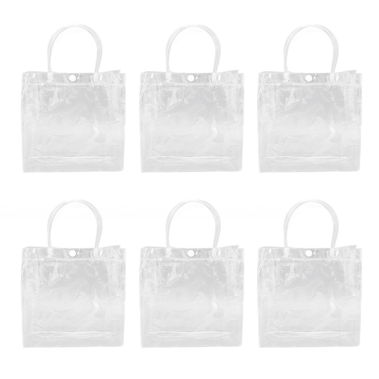 30Pcs Clear PVC Plastic Gift Bags with Handles Reusable Plastic Gift Wrap Tote Bags for Shopping Retail Goodies Business Boutique Wedding Birthday Party 20x20x8cm