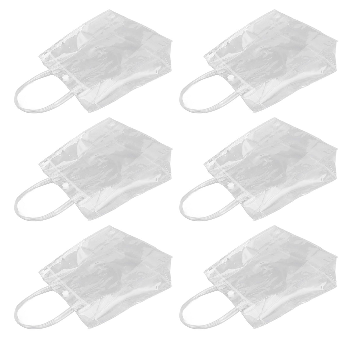 30Pcs Clear PVC Plastic Gift Bags with Handles Reusable Plastic Gift Wrap Tote Bags for Shopping Retail Goodies Business Boutique Wedding Birthday Party 20x20x8cm