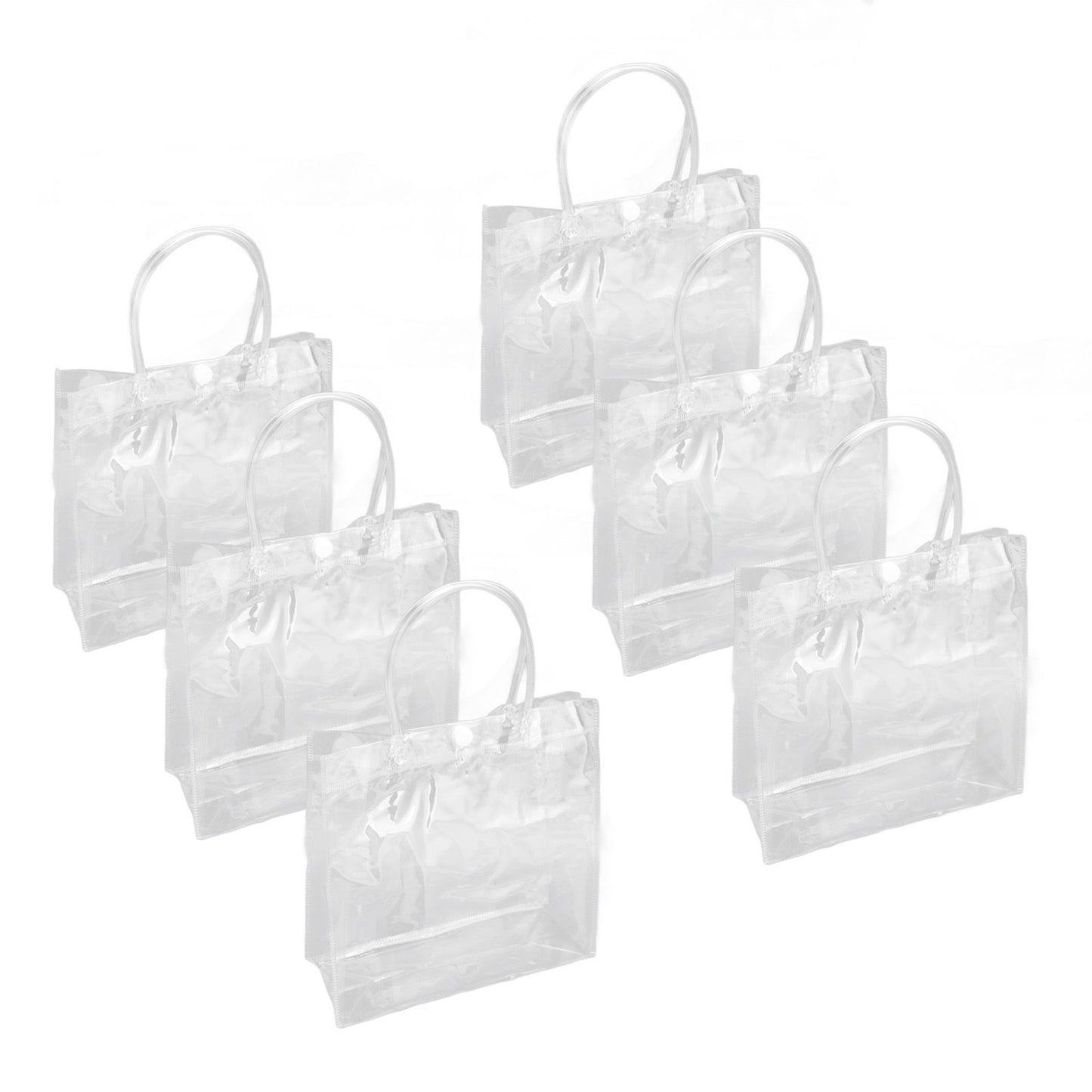 30Pcs Clear PVC Plastic Gift Bags with Handles Reusable Plastic Gift Wrap Tote Bags for Shopping Retail Goodies Business Boutique Wedding Birthday Party 20x20x8cm