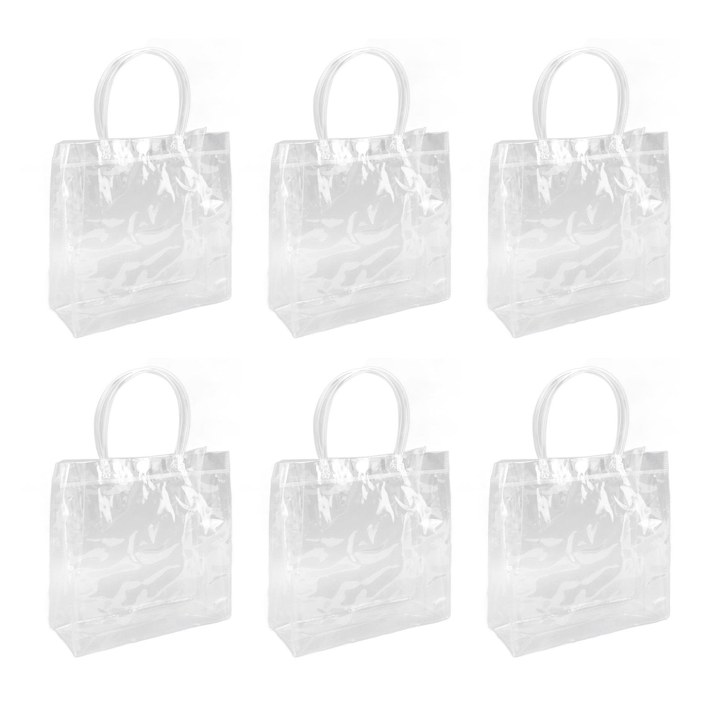 30Pcs Clear PVC Plastic Gift Bags with Handles Reusable Plastic Gift Wrap Tote Bags for Shopping Retail Goodies Business Boutique Wedding Birthday Party 20x20x8cm