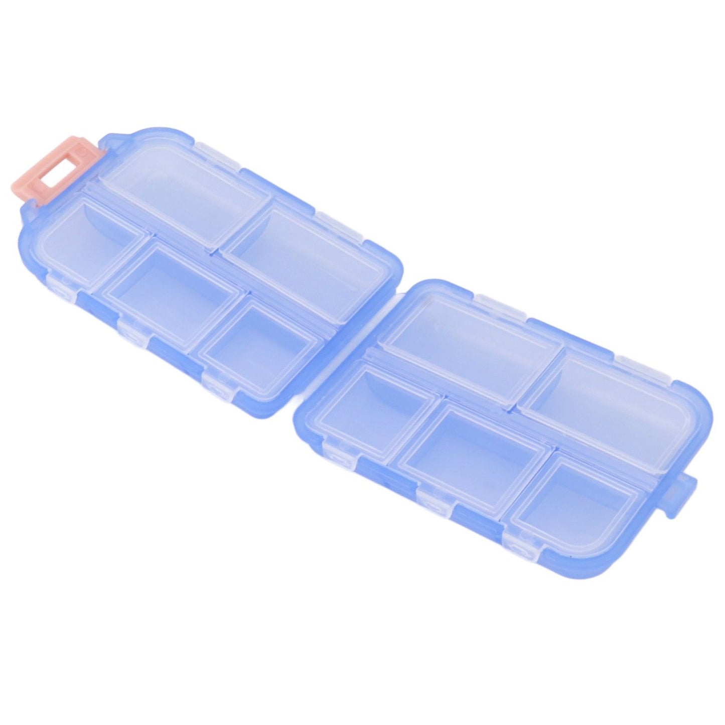 Medicine Box Medicine Case Plastic Waterproof 10 Compartments Buckle Lock Weekly Portable Medicine Container Blue
