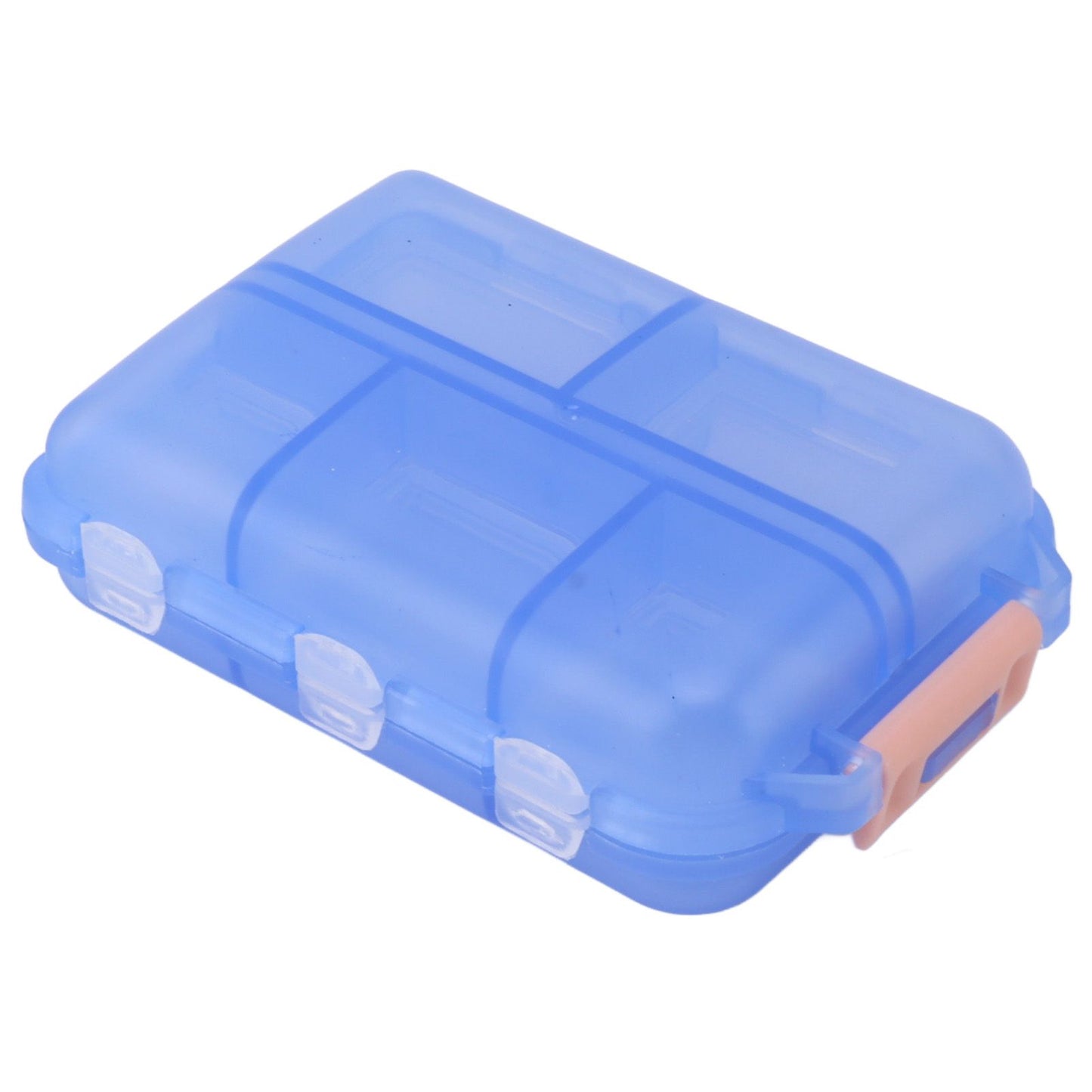 Medicine Box Medicine Case Plastic Waterproof 10 Compartments Buckle Lock Weekly Portable Medicine Container Blue