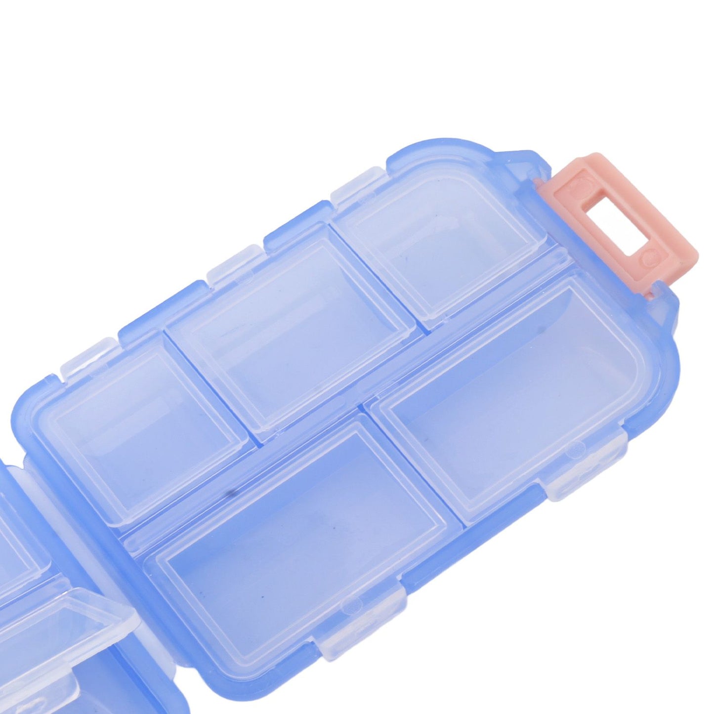 Medicine Box Medicine Case Plastic Waterproof 10 Compartments Buckle Lock Weekly Portable Medicine Container Blue