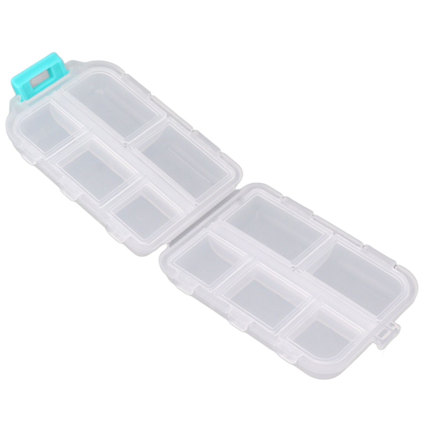Medicine Box Medicine Case Plastic Waterproof 10 Compartments Buckle Lock Weekly Portable Medicine Container White