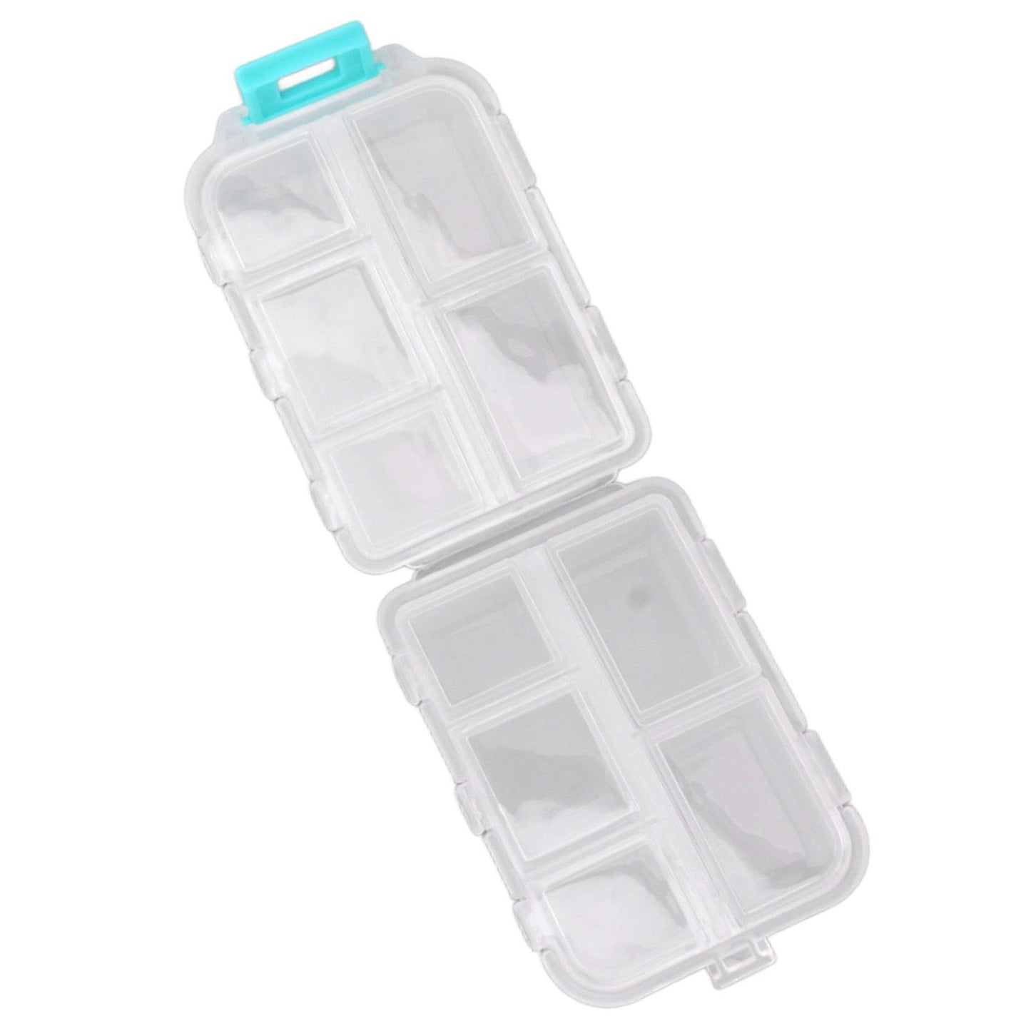 Medicine Box Medicine Case Plastic Waterproof 10 Compartments Buckle Lock Weekly Portable Medicine Container White