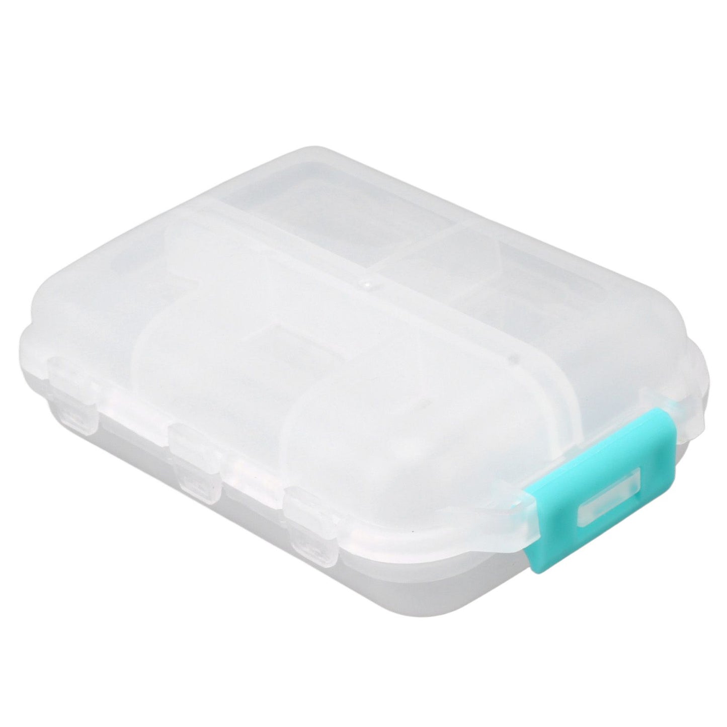 Medicine Box Medicine Case Plastic Waterproof 10 Compartments Buckle Lock Weekly Portable Medicine Container White