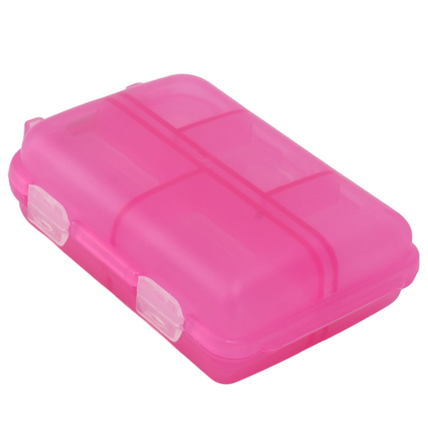 Medicine Box Medicine Case Plastic Waterproof 10 Compartments Buckle Lock Weekly Portable Medicine Container Rose Red