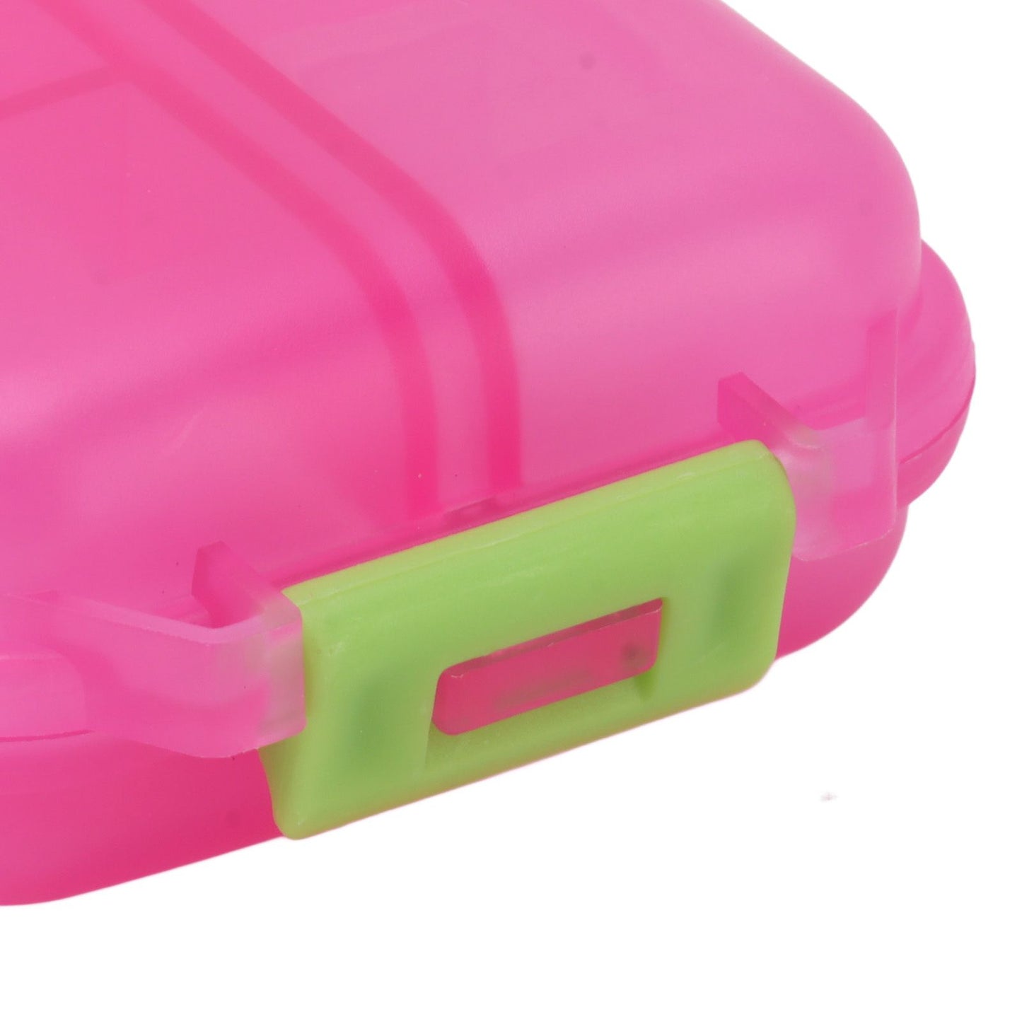 Medicine Box Medicine Case Plastic Waterproof 10 Compartments Buckle Lock Weekly Portable Medicine Container Rose Red