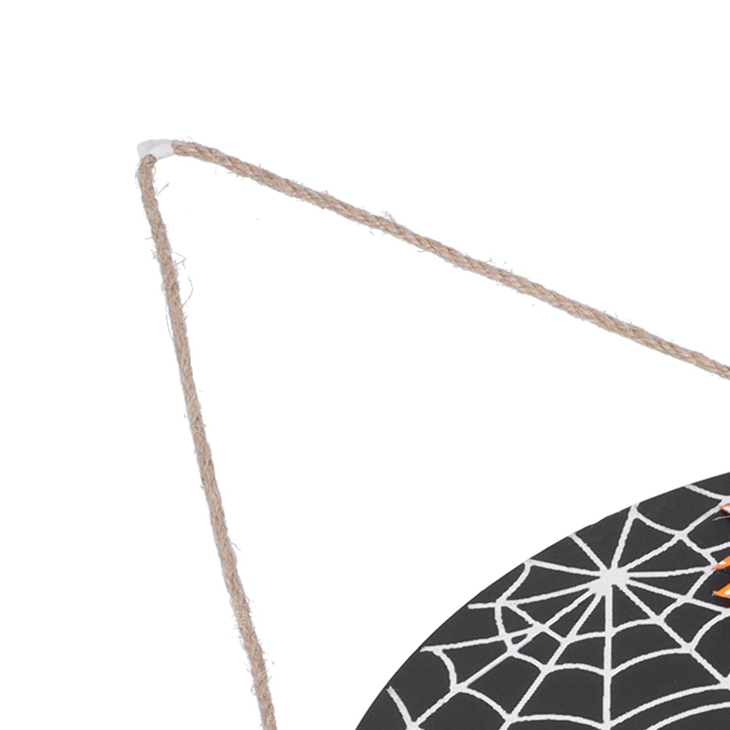 Halloween Spider Web Pattern Wooden Welcome Sign Decorative Hanging Board for Indoor OutdoorWith Bow
