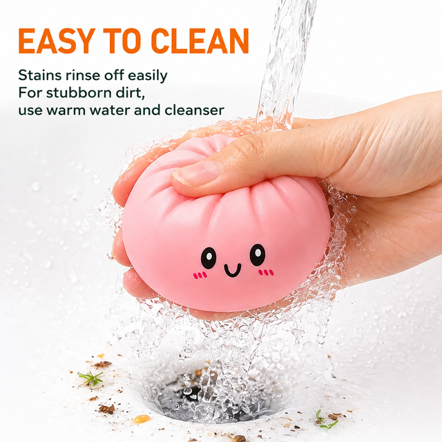 Realistic Steamed Bun Squishy Stress Relief Toy with Steamer Basket - Purple Glitter TPR Slow Rebound Squeeze Fidget for Adults